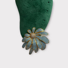 Natural Pave Turquoise Flower Earrings