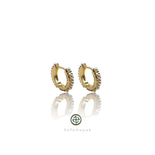 Pearl Huggie Earrings