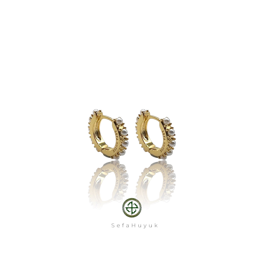 Pearl Huggie Earrings