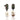 Peridot green pavé and multicolour gemstone detailing on baroque pearl earrings