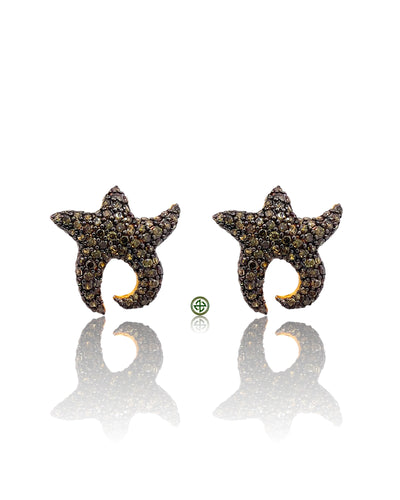 Peridot Green Starfish Earrings