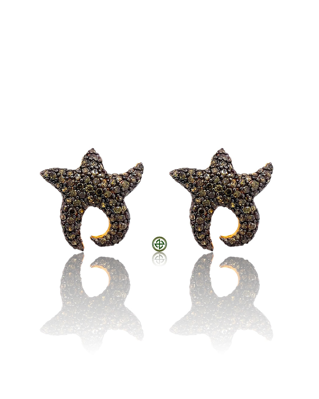 Peridot Green Starfish Earrings