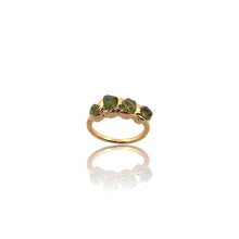 Raw peridot cluster ring in 18K gold vermeil with organic freeform setting