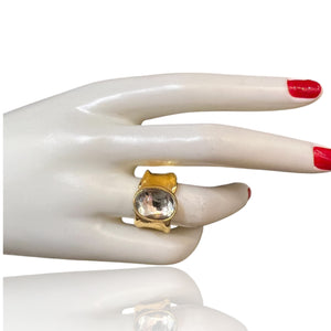 Prasiolite Gold Vermeil Ring