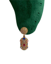 Radiant Multi-Colour Gemstone Pavé Drop Earrings