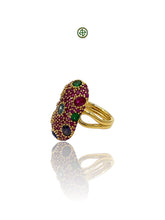 Rainbow Multi-Colour Stone Skyfall Ring