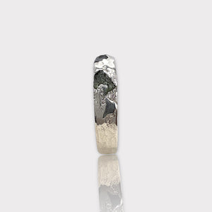 Raw Black Tourmaline Peridot Borz Ring