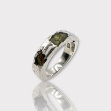 Raw Peridot Yellow Tourmaline Borz Ring