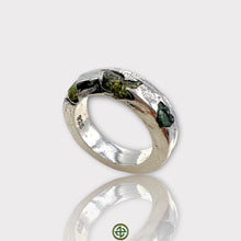 Raw Three Peridot Stone Borz Ring