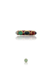 Red Enamel Multi-Gemstone Eternity Ring