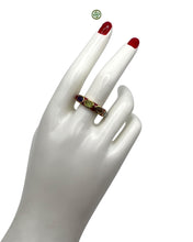 Red Enamel Multi-Gemstone Eternity Ring
