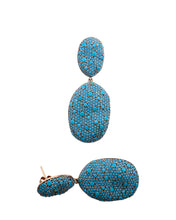 Rose Gold Turquoise Pavé Drop Earrings
