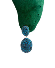 Rose Gold Turquoise Pavé Drop Earrings