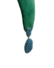Rose Gold Turquoise Pavé Drop Earrings