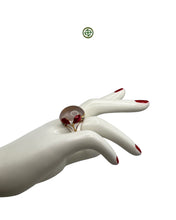 Rose Quartz Enamel Statement Ring