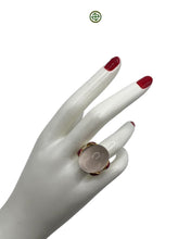 Rose Quartz Enamel Statement Ring