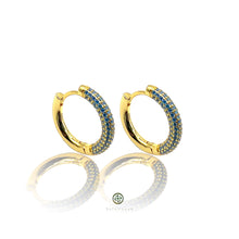Round Huggie Pave Earrings