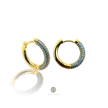 Round Huggie Pave Earrings