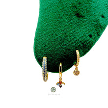 Round Huggie Pave Earrings