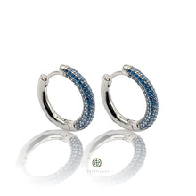 Round Huggie Pave Earrings