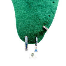 Round Huggie Pave Earrings