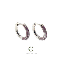 Round Huggie Pave Earrings