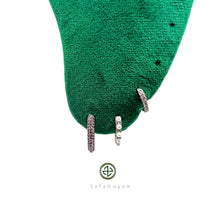 Round Huggie Pave Earrings