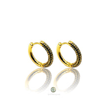 Round Huggie Pave Earrings