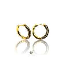 Round Huggie Pave Earrings
