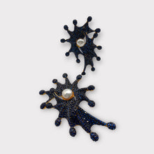 Royal Blue Pearl Starfish Statement Earrings