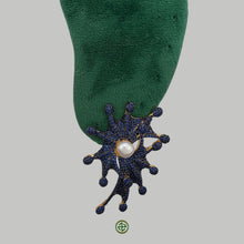Royal Blue Pearl Starfish Statement Earrings