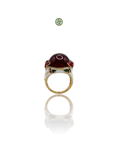 Ruby Enamel Statement Ring