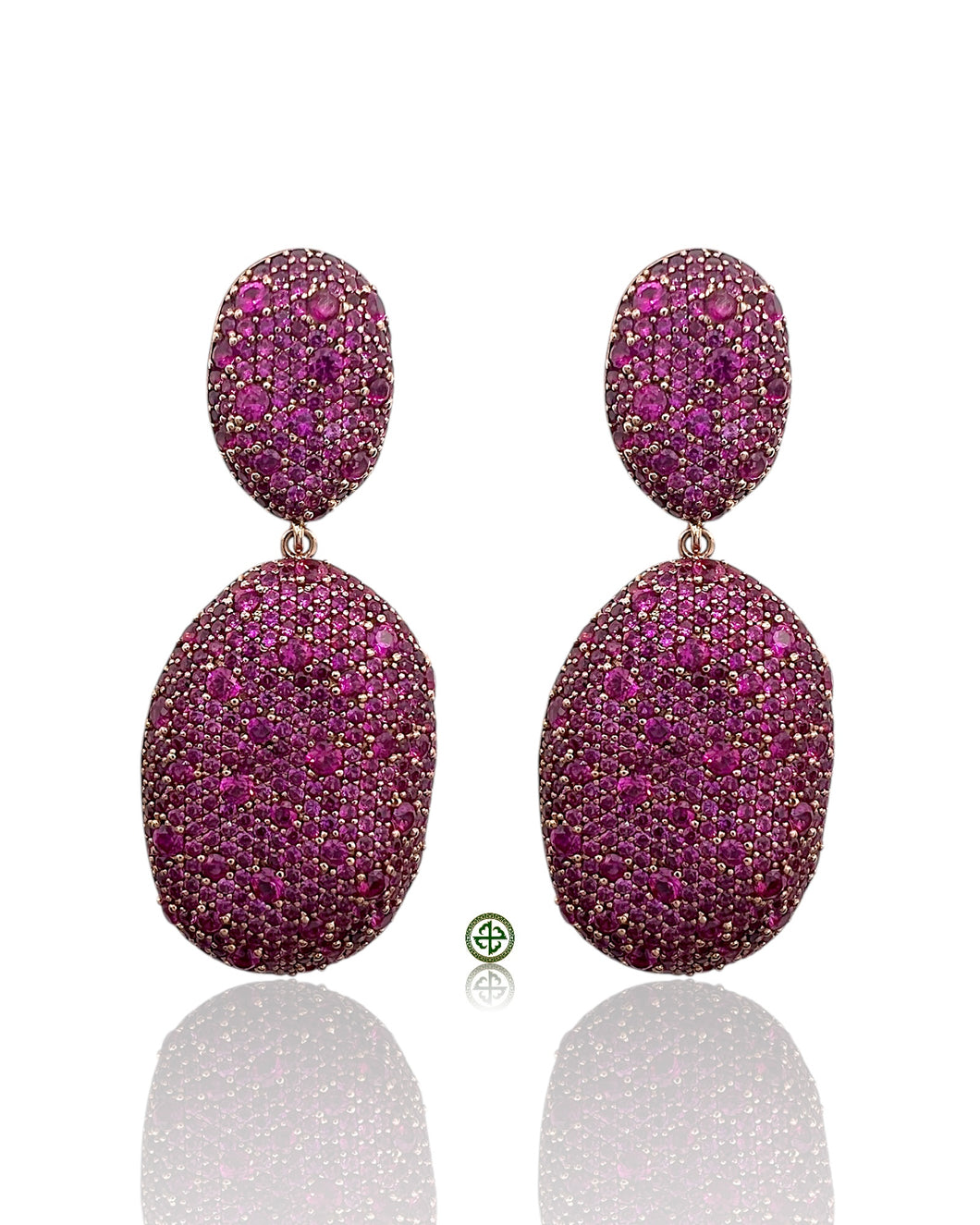 Ruby Pavé Drop Earrings