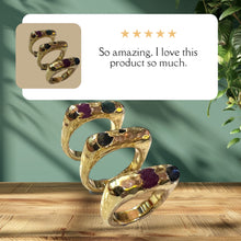 Ruby Pink and Green Tourmaline Borz Ring