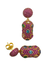 Ruby Pink Pavé Dome Earrings