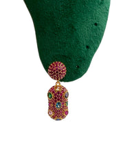 Ruby Pink Pavé Dome Earrings