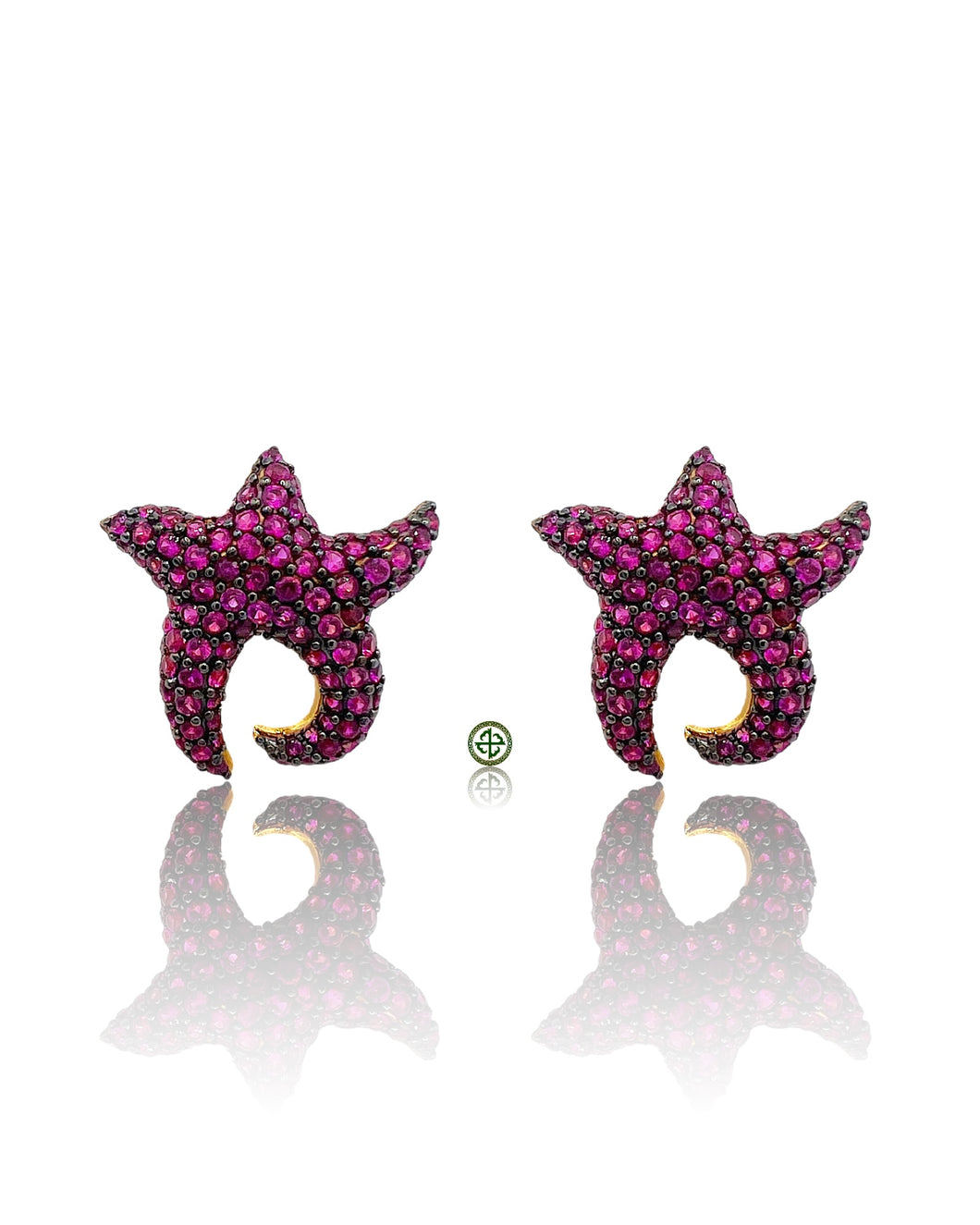 Ruby Pink Starfish Earrings