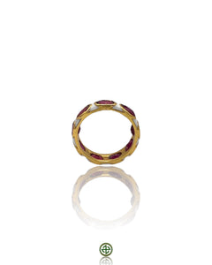 Ruby White Enamel Eternity Ring