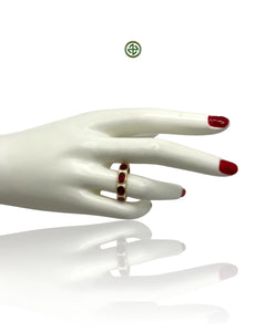 Ruby White Enamel Eternity Ring