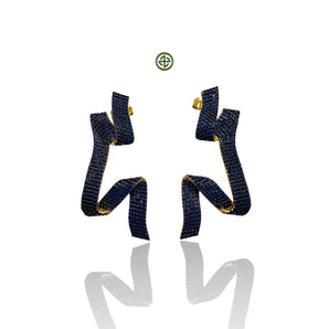 Sapphire Blue CZ Dangle Earrings