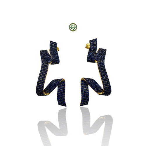 Sapphire Blue CZ Dangle Earrings