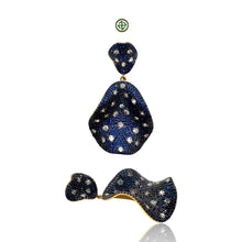 Sapphire Blue CZ Dangle Gold Vermeil Drop Earrings