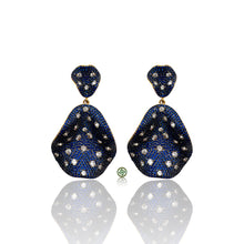 Sapphire Blue CZ Dangle Gold Vermeil Drop Earrings