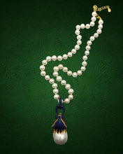 Baroque Pearl Sapphire Blue Panther Pendant Necklace