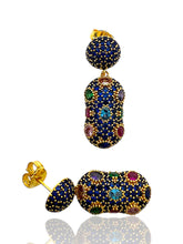 Sapphire Blue Pavé Dome Earrings