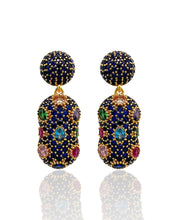 Sapphire Blue Pavé Dome Earrings