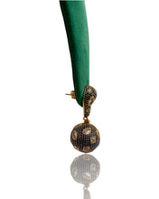 Sapphire Blue Pavé White Stone Drop Earrings