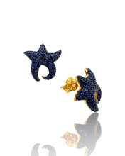 Sapphire Blue Starfish Earrings