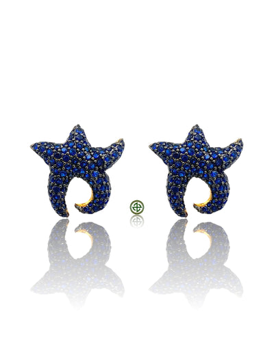 Sapphire Blue Starfish Earrings
