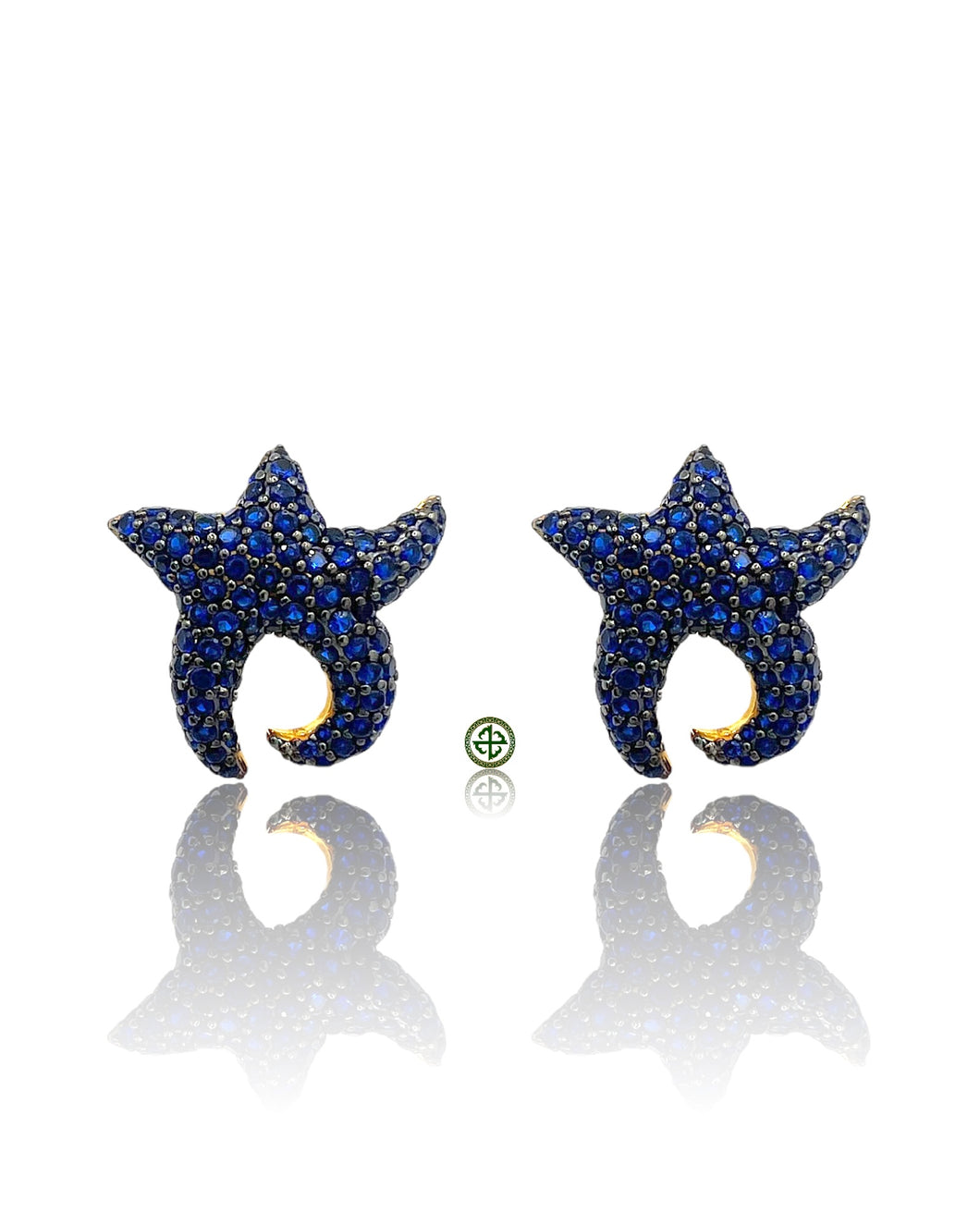 Sapphire Blue Starfish Earrings
